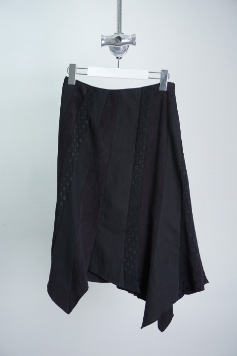 LOUNIE patchwork fabricmix skirt (made in Japan)